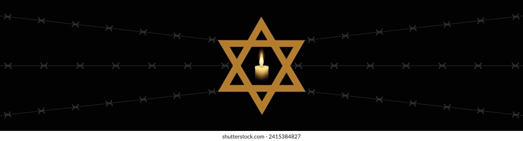 Vektor des Internationalen Holocaust-Gedenktages. Star von David . 27. Januar. Wichtiger Tag