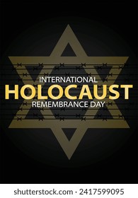 International Holocaust Remembrance Day vector. Star of David . January 27. Important day