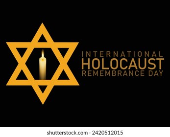 Vektor des Internationalen Holocaust-Gedenktages. Star von David . 27. Januar. Wichtiger Tag
