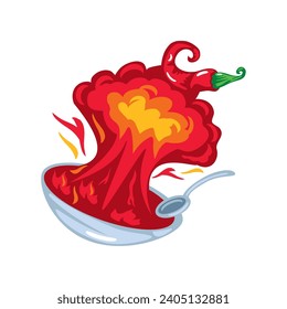 international hot and spicy food day burning illustration