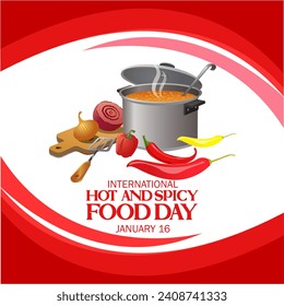 International Hot and Spicy Food Day Poster, Vektorgrafik.