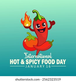 International Hot and Spicy Food Day poster vector illustration.