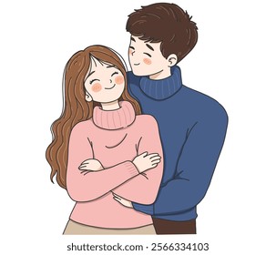 International Hug Day vector illustration on white background.Hug of love and affection.