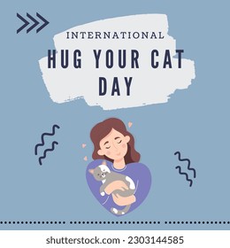 international hug your cat day poster