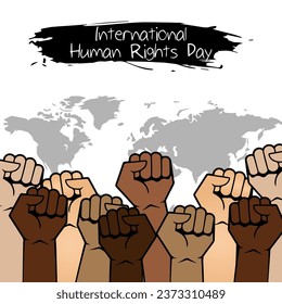 International human right day background celebrated on december 10. Human rights day vector.