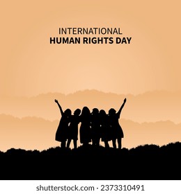 Internationaler Menschenrechtstag, der am 10. Dezember gefeiert wird. Tag der Menschenrechte, Vektor.