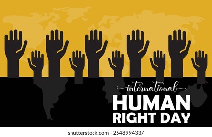 International human right day background celebrated on 10 December.   illustration Template for Poster, Banner, Greeting, Card, Flyer, Cover, Sale, Promotion. Vector Illustration. EPS 10