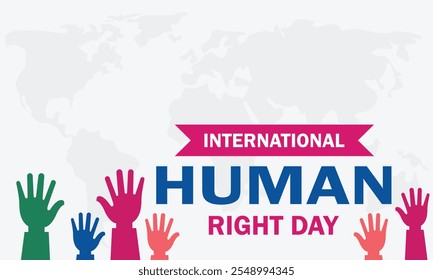 International human right day background celebrated on 10 December.   illustration Template for Poster, Banner, Greeting, Card, Flyer, Cover, Sale, Promotion. Vector Illustration. EPS 10