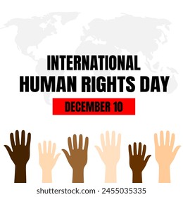 día internacional de los derechos humanos Vector de fondo estilo de dibujos animados. campaña a los derechos humanos. los seres humanos son iguales. 10 de diciembre. 10 de diciembre