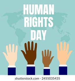 international human right day vector background cartoon style with pastel blue colour. campaign to human right. human are equal