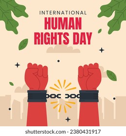 International Human Rights Day background. World human rights day celebration. December 10. Vector illustration Template design for Poster, Banner, Greeting, Card, Flyer, Cover, Social media, post.