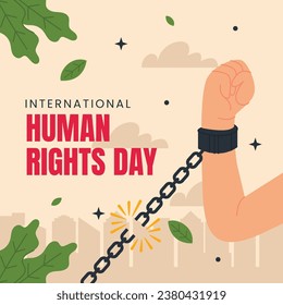 International Human Rights Day background. World human rights day celebration. December 10. Vector illustration Template design for Poster, Banner, Greeting, Card, Flyer, Cover, Social media, post.