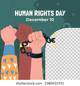 International Human Rights Day background. World human rights day celebration. December 10. Vector illustration Template design for Poster, Banner, Greeting, Card, Flyer, Cover, Social media, post.
