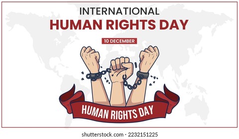 International Human Rights Day Banner Vector Illustration. Human Rights, 10 December, justice, Banner Design