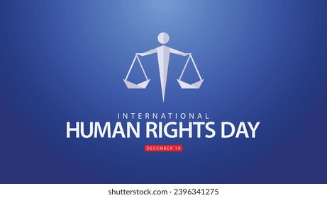 International human rights day. Celebrated every year on December 10. Suitable for banners, web, social media, greeting cards etc