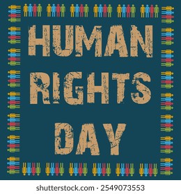 international human rights day colorful fist vector illustration, Human Rights Day Awareness Poster - A Call for Unity and Equality, template for background with banner, poster and card. vector ,eps10