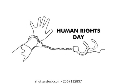 International Human Rights Day Concept. Single line draw design. Full length animation illustration. High quality 4k footage.