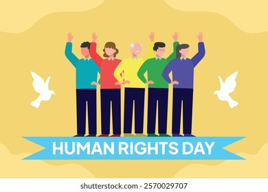 International Human Rights Day Concept. Colored flat vector illustration isolated.