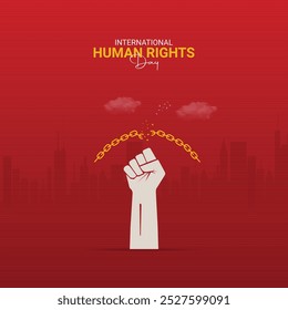 International Human Rights Day. Creative Human Rights Day. Human Rights creative design for banner, poster, and 3D Illustration.