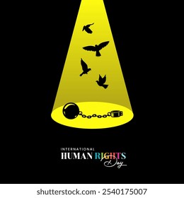 International Human rights day with creative concept Poster, Banner, Advertising, Greeting Card. Human rights day design 3d illustration.