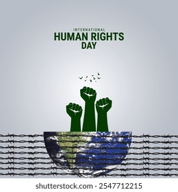 International Human Rights Day. Human Rights Day Creative concept. Human Rights creative design for banner, poster, and 3D Illustration.