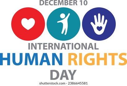 International Human Rights Day December 10th vector art illustration