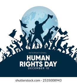 international Human Rights Day. drawn fist raise up breaking chain. abstract vector Illustration design.