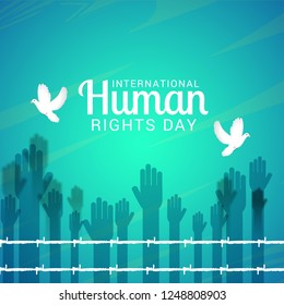 International Human Rights Day Poster Or Banner Background. International Human Rights Day Poster Or Banner Background.