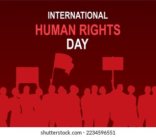 International Human Rights Day with red background 
