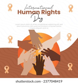 International Human Rights Day Social Media Template For Instagram Post Feed.