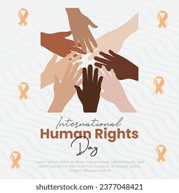 International Human Rights Day Social Media Template For Instagram Post Feed.