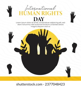 International Human Rights Day Social Media Template For Instagram Post Feed.