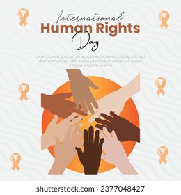 International Human Rights Day Social Media Template For Instagram Post Feed.