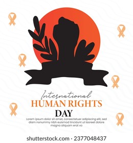 International Human Rights Day Social Media Template For Instagram Post Feed.