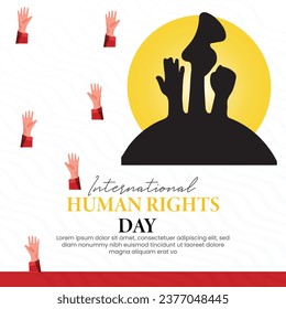 International Human Rights Day Social Media Template For Instagram Post Feed.