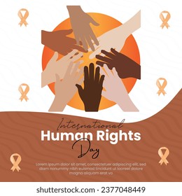 International Human Rights Day Social Media Template For Instagram Post Feed.