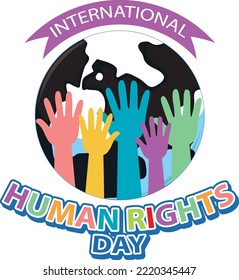 International Human Rights Day text for banner design illustration