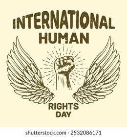 International Human Rights Day - Human Rights Day T-shirt Design, Vector Graphic, Vintage, Typography, T-shirt Vector,  Human Rights social media poster. Human Rights creative post design. 