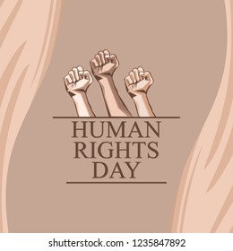 International human rights day vector illustration. Suitable for greeting card, poster and banner.