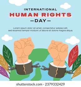 international human rights day vector with globe