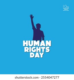 International Human Rights Day Vector Illustration | Human Silhouette and Hand Icons | December 10 Design