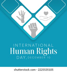 International Human Rights month is observed every year on 10 December, a time for people around the world to join together and stand up for the rights and dignity of all individuals. Vector art