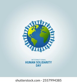 International Human Solidarity Day Concept. Human Solidarity Day creative design for banner, poster, 3d illustration.