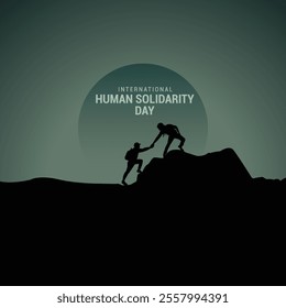 International Human Solidarity Day Concept. Human Solidarity Day creative design for banner, poster, 3d illustration.