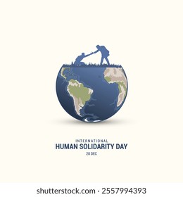 International Human Solidarity Day Concept. Human Solidarity Day creative design for banner, poster, 3d illustration.