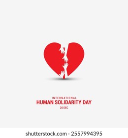 International Human Solidarity Day Concept. Human Solidarity Day creative design for banner, poster, 3d illustration.