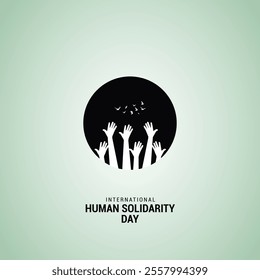 International Human Solidarity Day Concept. Human Solidarity Day creative design for banner, poster, 3d illustration.