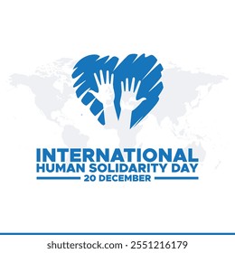 Internationaler Tag der menschlichen Solidarität. Das kreative Konzept des Tages der menschlichen Solidarität. Hintergrund des Internationalen Tages der menschlichen Solidarität am 20. Dezember.