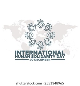 Internationaler Tag der menschlichen Solidarität. Das kreative Konzept des Tages der menschlichen Solidarität. Hintergrund des Internationalen Tages der menschlichen Solidarität am 20. Dezember.