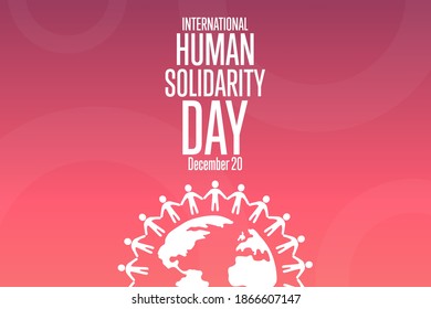 International Human Solidarity Day. December 20. Holiday concept. Template for background, banner, card, poster with text inscription. Vector EPS10 illustration